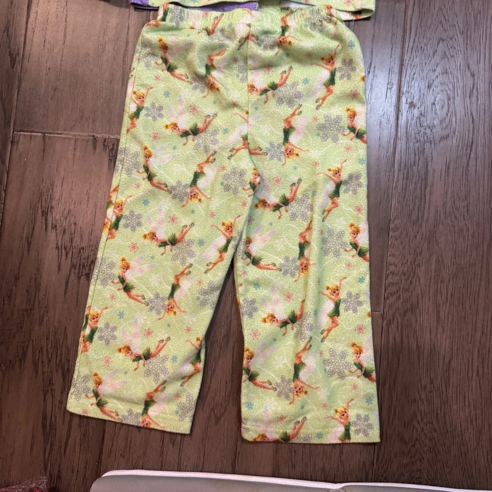 Disney Tinkerbell Green Pajamas Set Toddler Girls Size 4T‎ 2 Piece